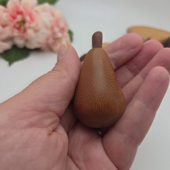 Vintage Rustic Wood Fruits and Tray 6 Piece Hand Made - Picture 9 of 13